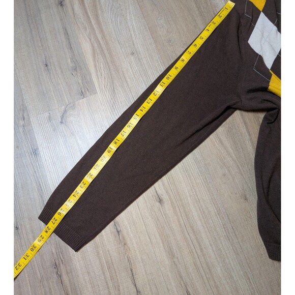 Banana Republic Size XL Cotton Cashmere Argyle Sweater Brown Preppy Classic - Picture 10 of 10